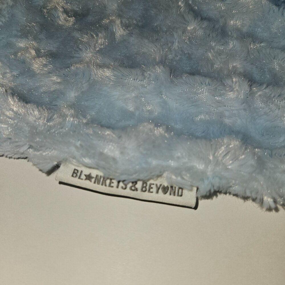 Blankets & Beyond Blue Puppy Dog Lovey Security Plush Toy Rosette Soft Fleece - Picture 3 of 9
